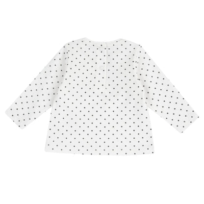 Girls White & Black Printed Long Sleeve T-shirt