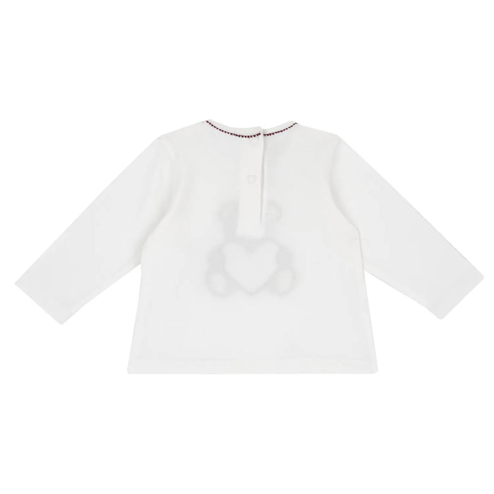 Girls White & Brown Embellished Long Sleeve T-shirt