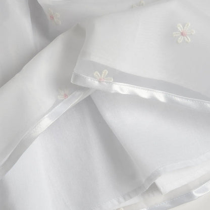 Girls White Embroidered Cap Sleeve Dress