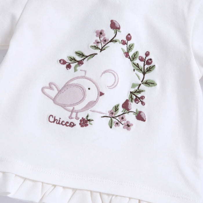 Girls White Embroidered Long Sleeve Top