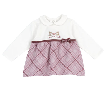 Girls White & Pink Embroidered Sweatshirt with Leggings