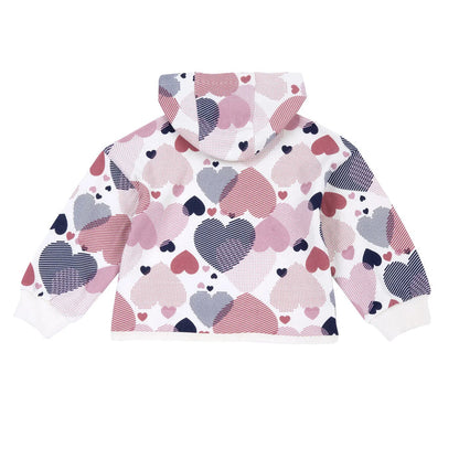 Girls White & Pink Printed Sweatshirt