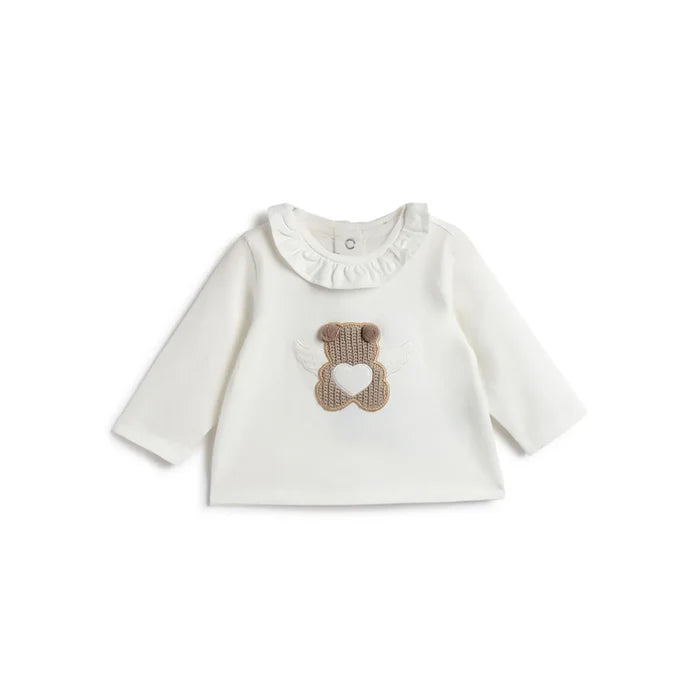 Girls White Printed T-shirt
