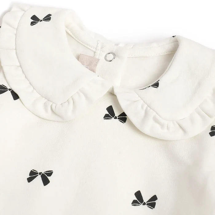 Girls White Sweatshirt with Printed Leggings