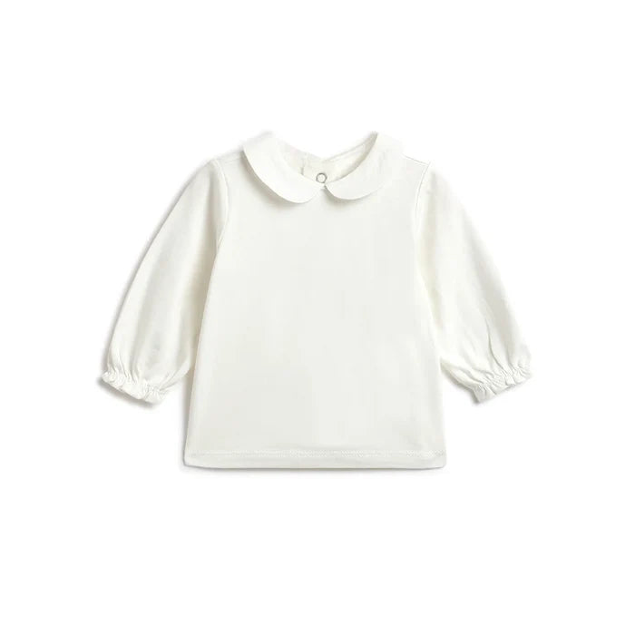Girls White Top with Beige Dress