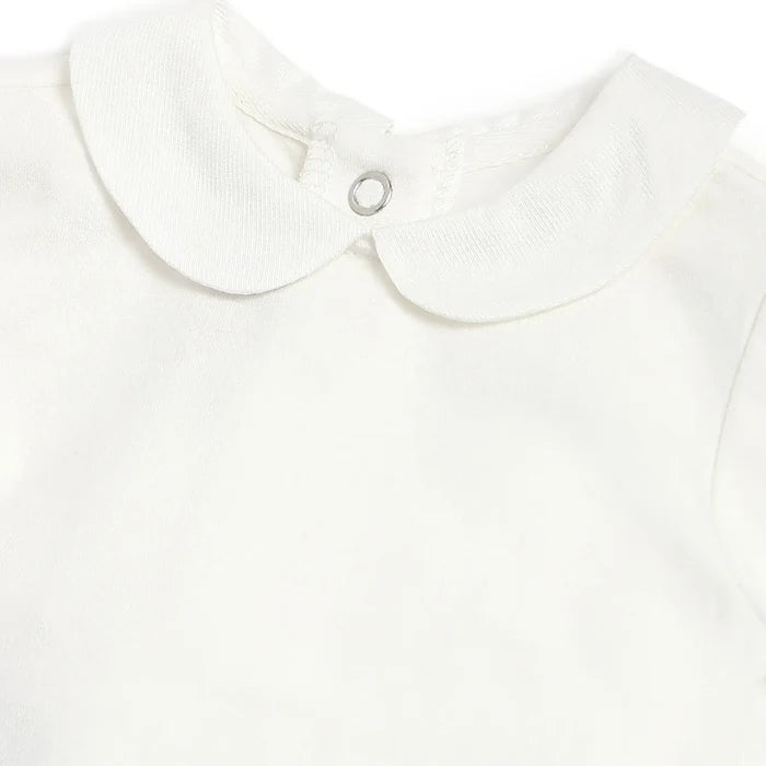 Girls White Top with Beige Dress