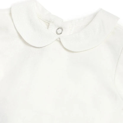 Girls White Top with Beige Dress