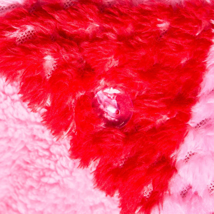 Heart Print Waffle Fleece Duvet Cover Set - Pink/Red 🇬🇧