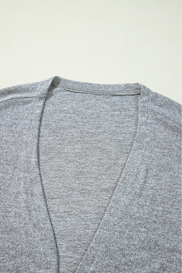High Rise Solid Color Open Front Lightweight Cardigan 🇺🇸