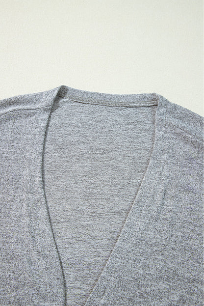 High Rise Solid Color Open Front Lightweight Cardigan 🇺🇸