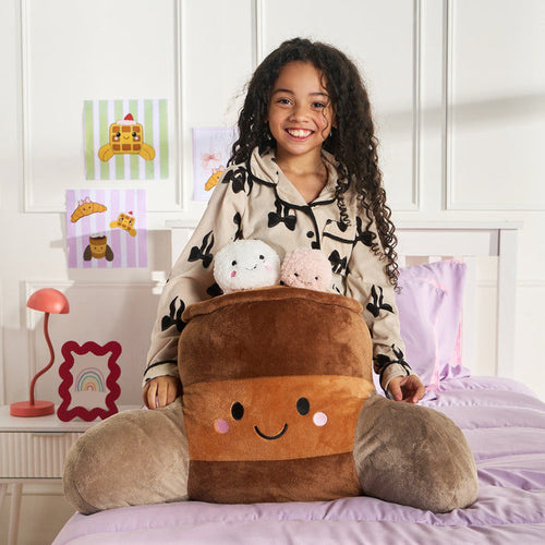 Hugo The Hot Chocolate Cuddle Cushion - Brown 🇬🇧