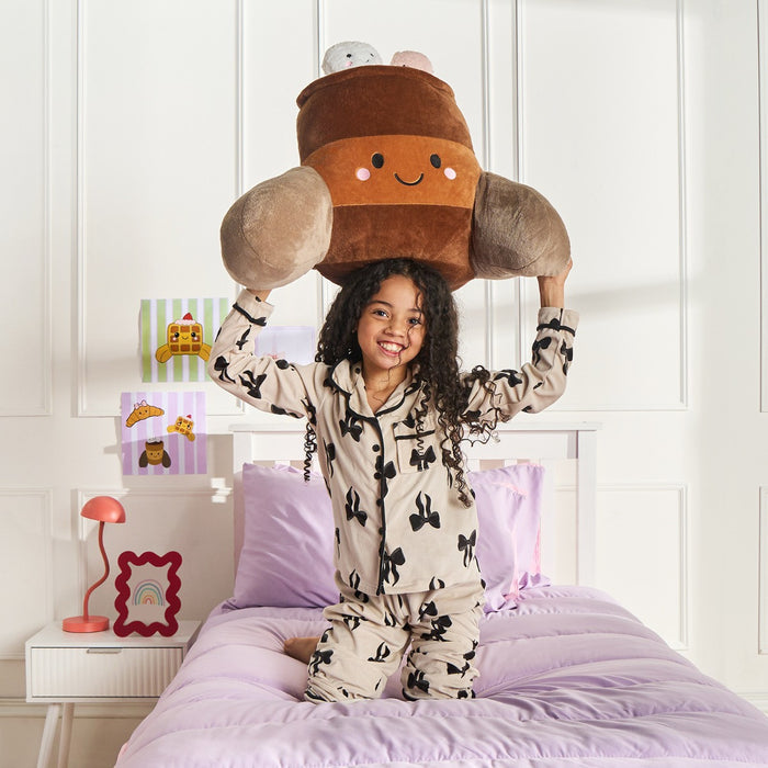 Hugo The Hot Chocolate Cuddle Cushion - Brown 🇬🇧