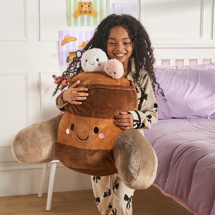 Hugo The Hot Chocolate Cuddle Cushion - Brown 🇬🇧
