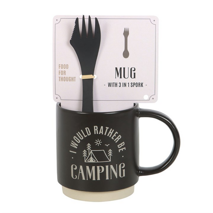 I Would Rather Be Camping Mug with 3-in-1 Spork 🇬🇧