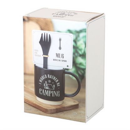 I Would Rather Be Camping Mug with 3-in-1 Spork 🇬🇧
