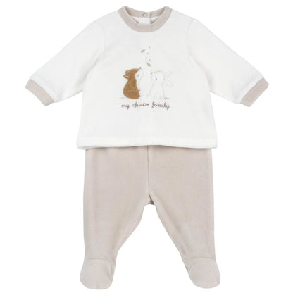 Infants Bronze Embroidered Smock with Legging