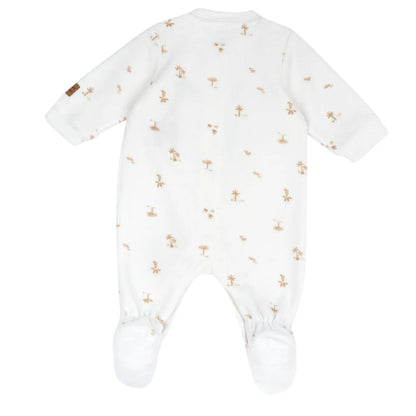 Infants Printed Velour Front Opening Babysuit
