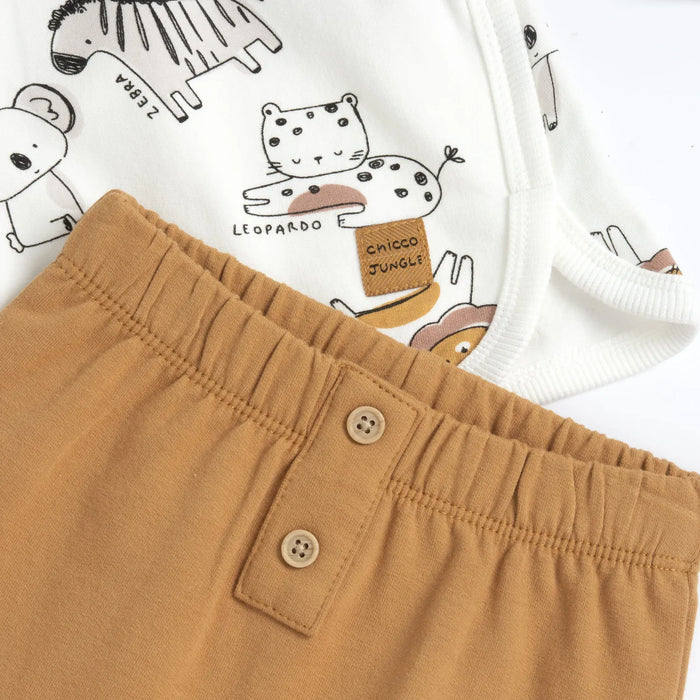 Infants White Animal Printed Sweatshirt with Joggers