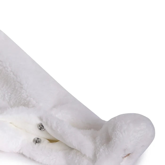Infants White Hooded Front Opening Babysuit