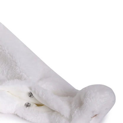 Infants White Hooded Front Opening Babysuit