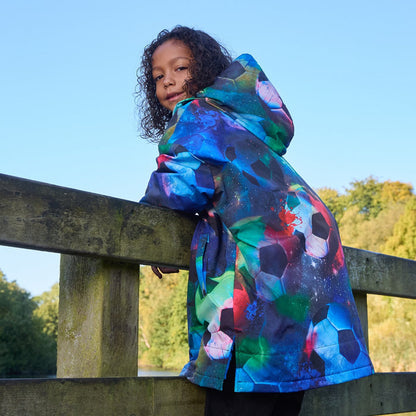 Kids Water Resistant Football Sherpa Drying Robe - Neon 🇬🇧
