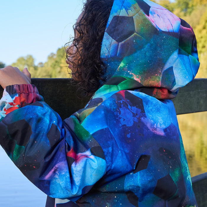 Kids Water Resistant Football Sherpa Drying Robe - Neon 🇬🇧