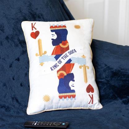 King of the Sofa Playing Card Cushion 🇬🇧