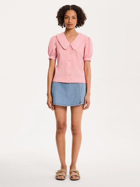 Kyra Shirt in Pink and White Stripe
