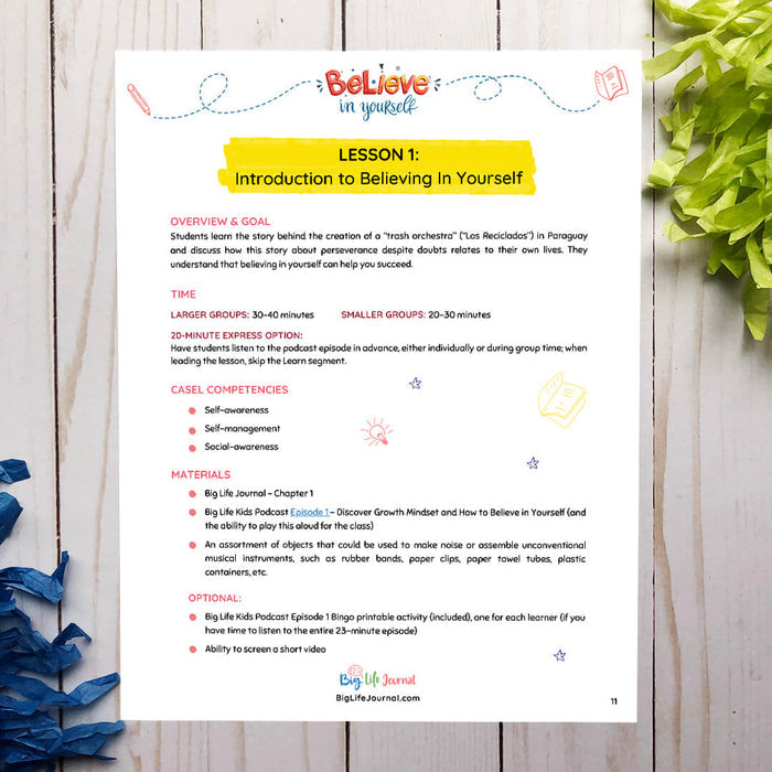 Lesson Plans PDF for Big Life Journal - 2nd Edition (ages 7-10)