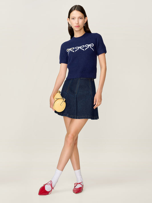 Lexi Bow Top in Navy
