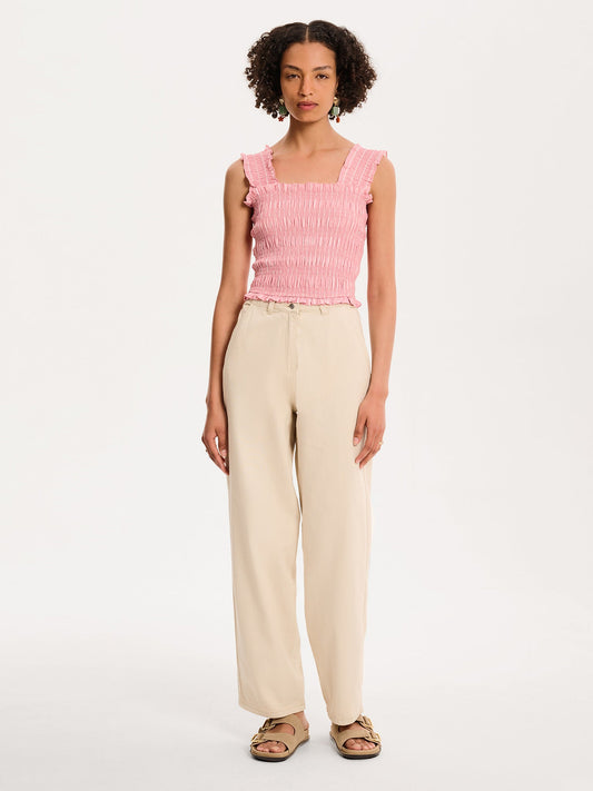 Macy Top in Pink and White Stripe