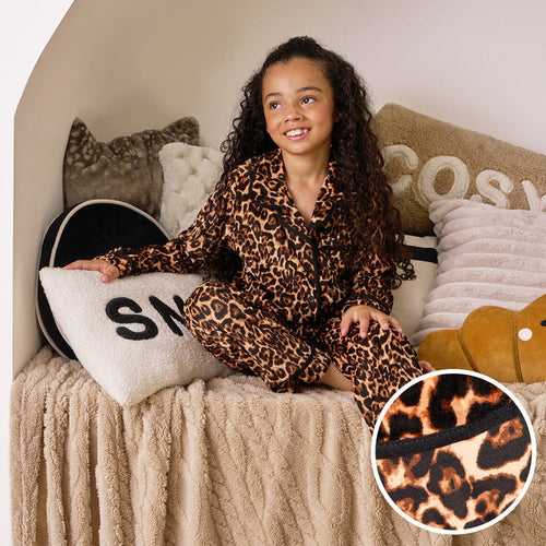 Mini Me Leopard Print Button Through Pyjama Set - Natural 🇬🇧