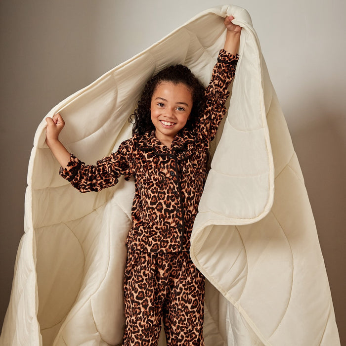 Mini Me Leopard Print Button Through Pyjama Set - Natural 🇬🇧