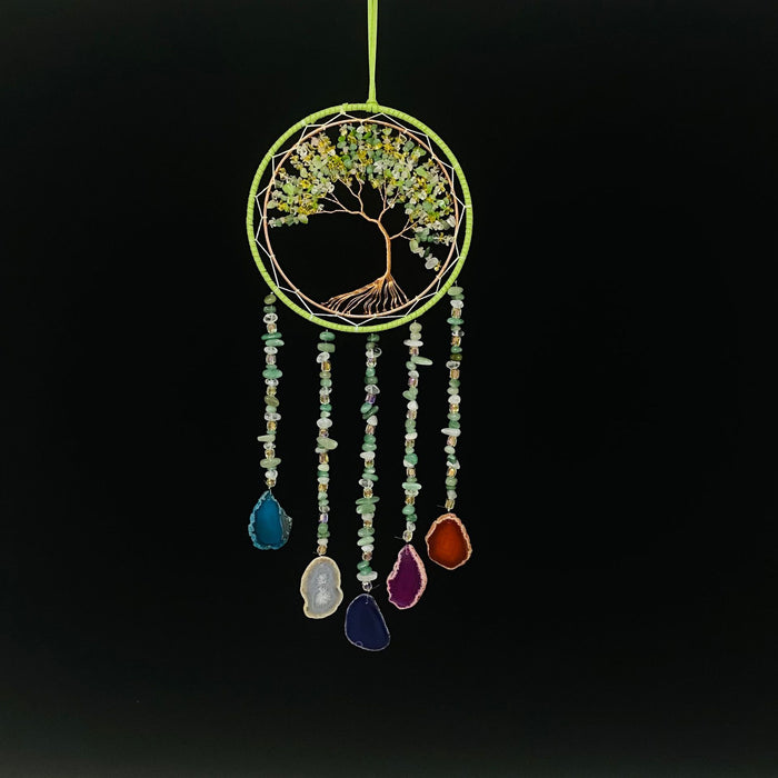 Multicolored Crystal Green Crystal Gravel Copper Wire Winding Pendant 🇨🇳