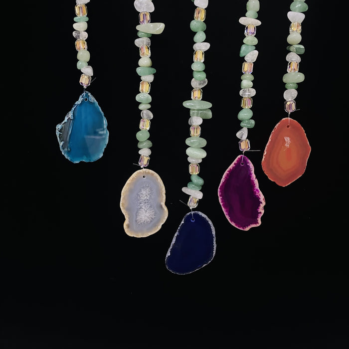 Multicolored Crystal Green Crystal Gravel Copper Wire Winding Pendant 🇨🇳