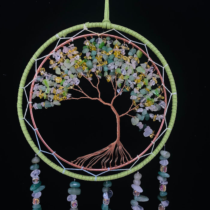 Multicolored Crystal Green Crystal Gravel Copper Wire Winding Pendant 🇨🇳