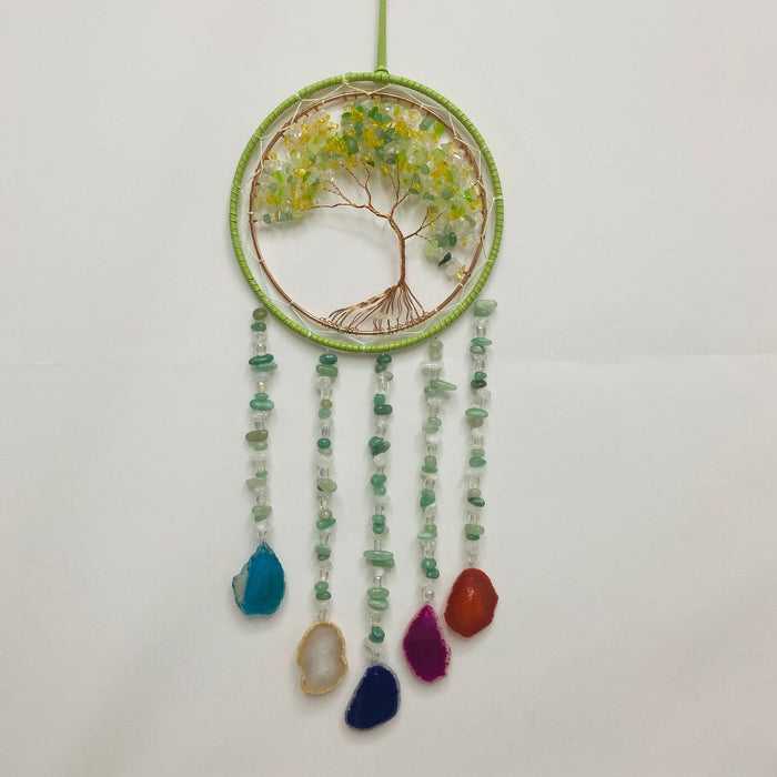 Multicolored Crystal Green Crystal Gravel Copper Wire Winding Pendant 🇨🇳
