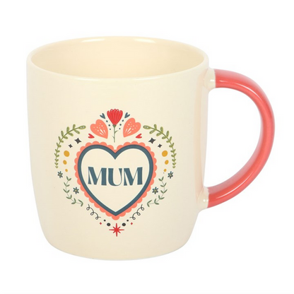 Mum Folk Heart Mug 🇬🇧