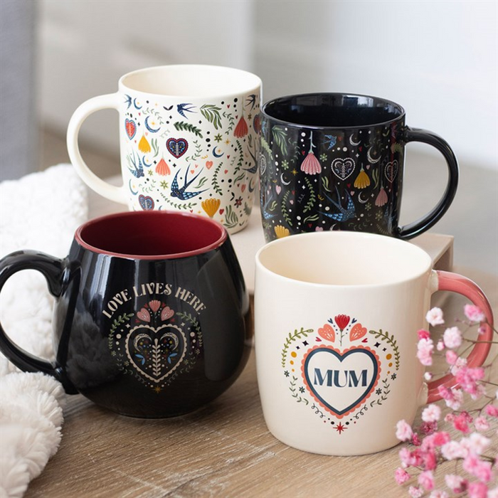 Mum Folk Heart Mug 🇬🇧