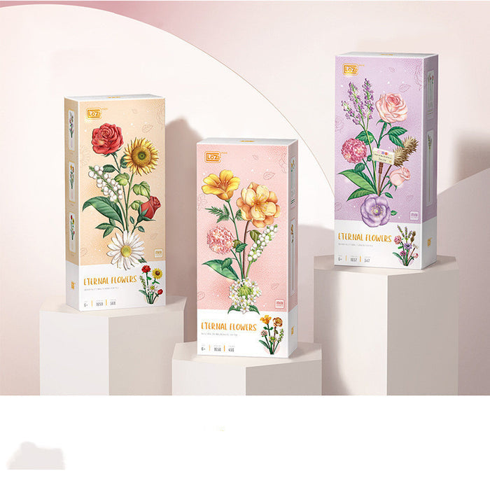 New Building Blocks Bouquet Series Home Furnishings Small Particle Assembly 🇨🇳