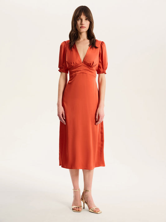 Odette Dress in Burnt Orange