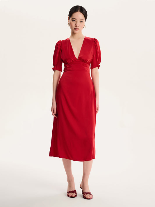 Odette Dress in Barbados Cherry