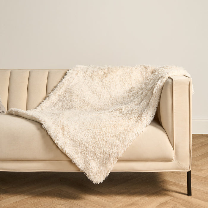 Pet Calming Fluffy Throw - Cream 🇬🇧