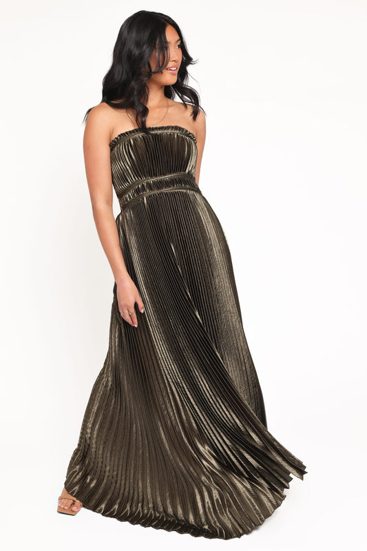 Angelique Strapless Maxi Dress - Olive