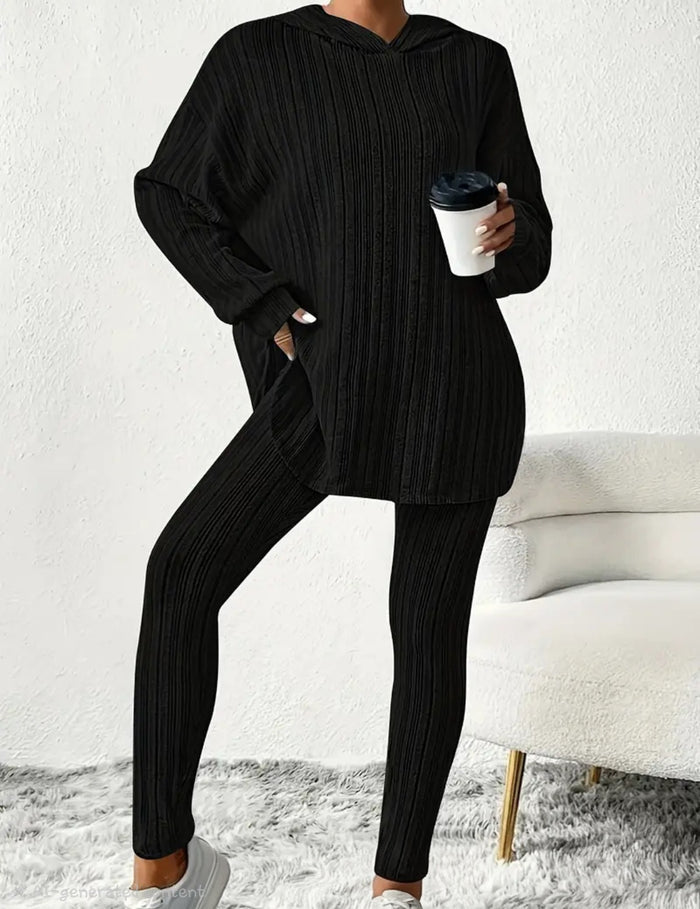 Plus Size Hooded long sleeve loungeset 🇨🇳