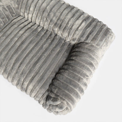 Plush Ribbed Pet Sofa Bed, Grey 🇬🇧