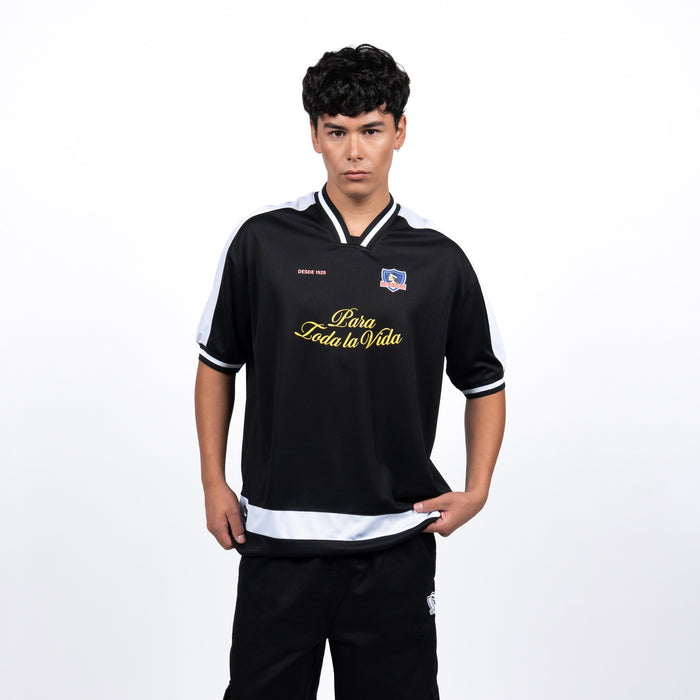 Polera Colo-Colo Urbano "Para Toda la Vida" Negro y Blanco