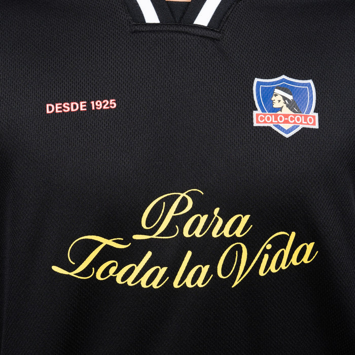 Polera Colo-Colo Urbano "Para Toda la Vida" Negro y Blanco