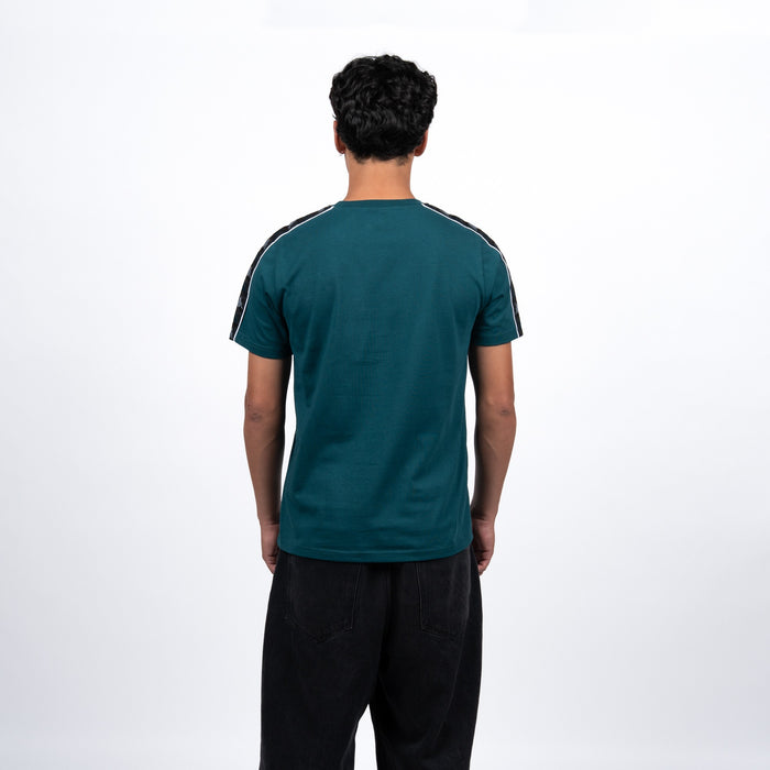 Polera Kappa Men Green Logo Front White