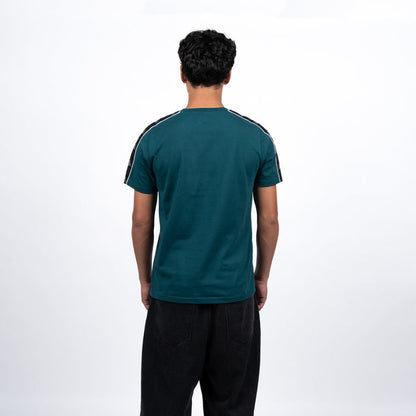 Polera Kappa Men Green Logo Front White
